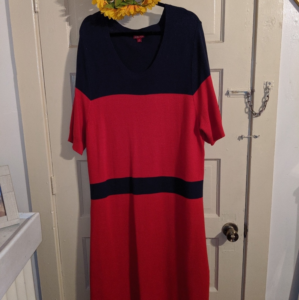 BOGO Size 28 (4) Red and Blue Merona Sweater Dress